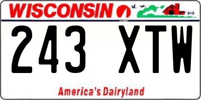 WI license plate 243XTW