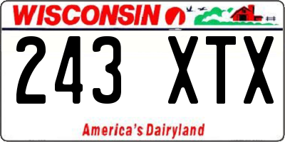 WI license plate 243XTX
