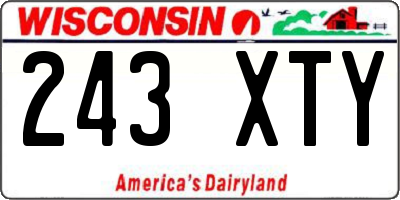 WI license plate 243XTY