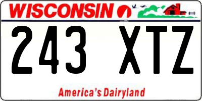 WI license plate 243XTZ