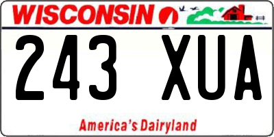 WI license plate 243XUA