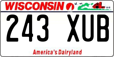 WI license plate 243XUB