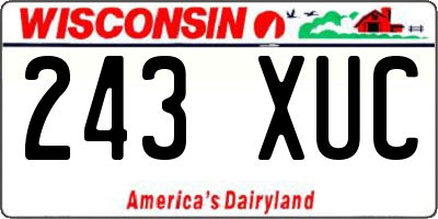 WI license plate 243XUC