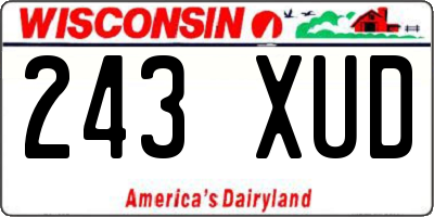 WI license plate 243XUD