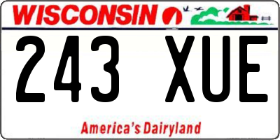 WI license plate 243XUE