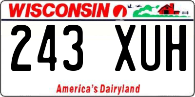 WI license plate 243XUH