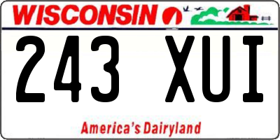 WI license plate 243XUI