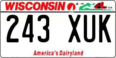 WI license plate 243XUK
