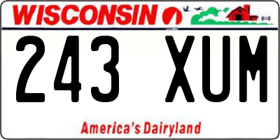 WI license plate 243XUM