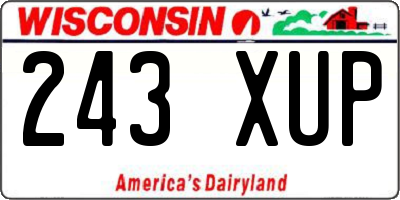 WI license plate 243XUP