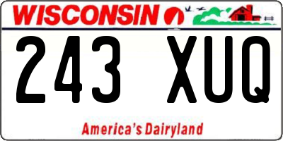 WI license plate 243XUQ