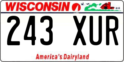 WI license plate 243XUR