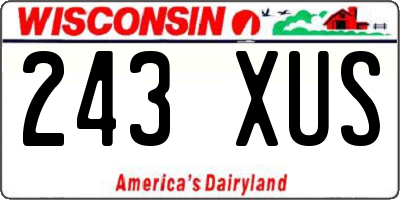 WI license plate 243XUS