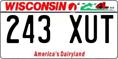 WI license plate 243XUT