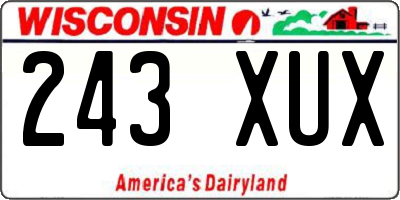 WI license plate 243XUX