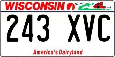 WI license plate 243XVC