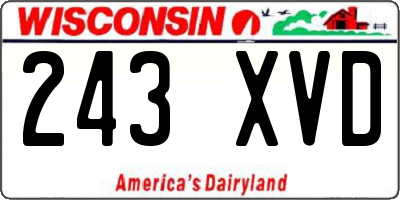 WI license plate 243XVD