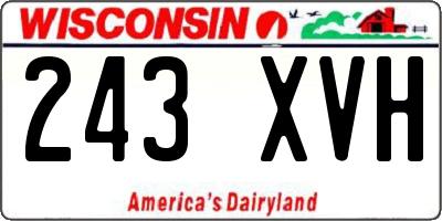 WI license plate 243XVH
