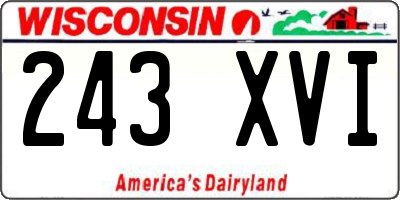 WI license plate 243XVI