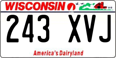 WI license plate 243XVJ