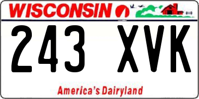 WI license plate 243XVK