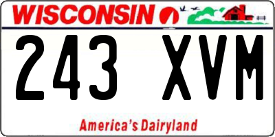 WI license plate 243XVM