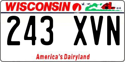 WI license plate 243XVN