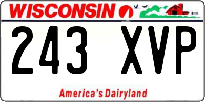 WI license plate 243XVP