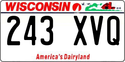 WI license plate 243XVQ