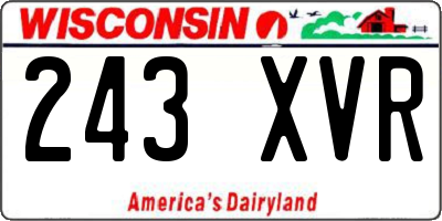 WI license plate 243XVR