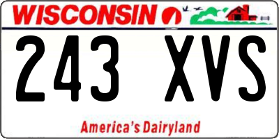WI license plate 243XVS