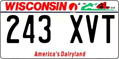 WI license plate 243XVT