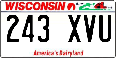 WI license plate 243XVU