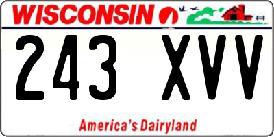 WI license plate 243XVV