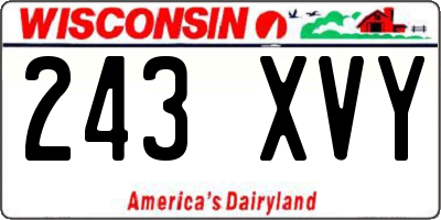 WI license plate 243XVY