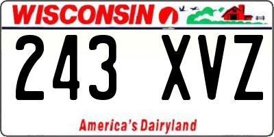WI license plate 243XVZ