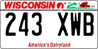 WI license plate 243XWB