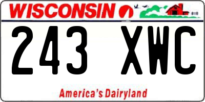 WI license plate 243XWC