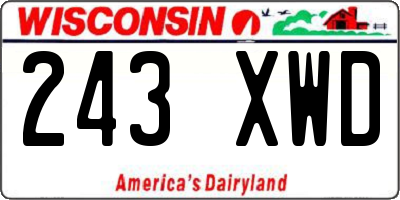 WI license plate 243XWD