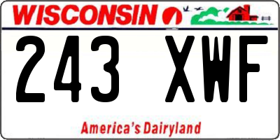 WI license plate 243XWF