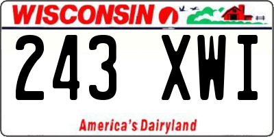 WI license plate 243XWI