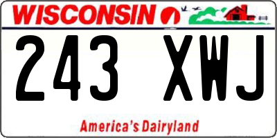 WI license plate 243XWJ