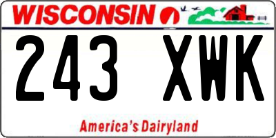 WI license plate 243XWK