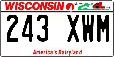 WI license plate 243XWM
