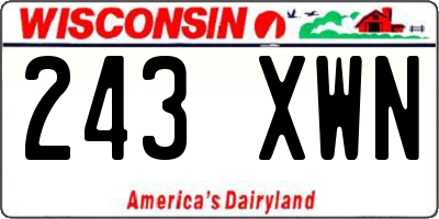 WI license plate 243XWN