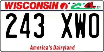 WI license plate 243XWO
