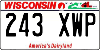 WI license plate 243XWP