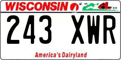 WI license plate 243XWR