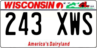 WI license plate 243XWS