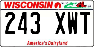 WI license plate 243XWT